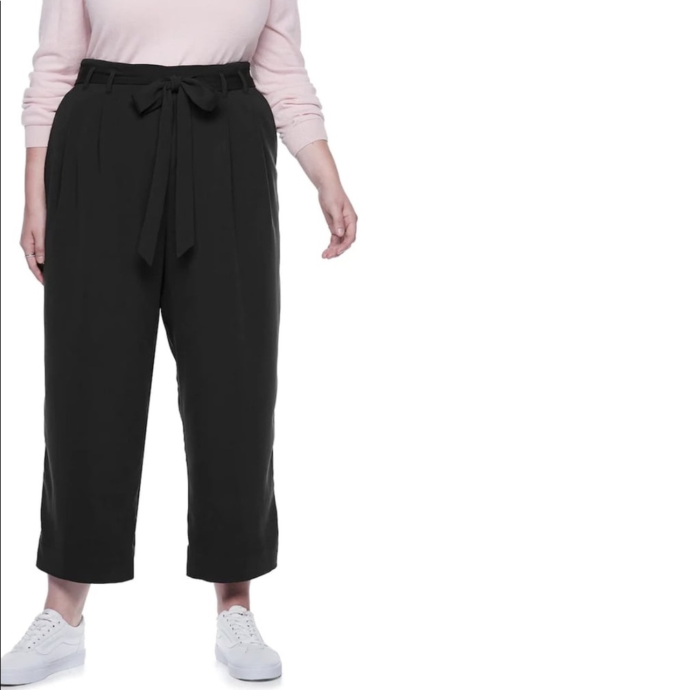 Paper Bag Waist Wide Leg Pants